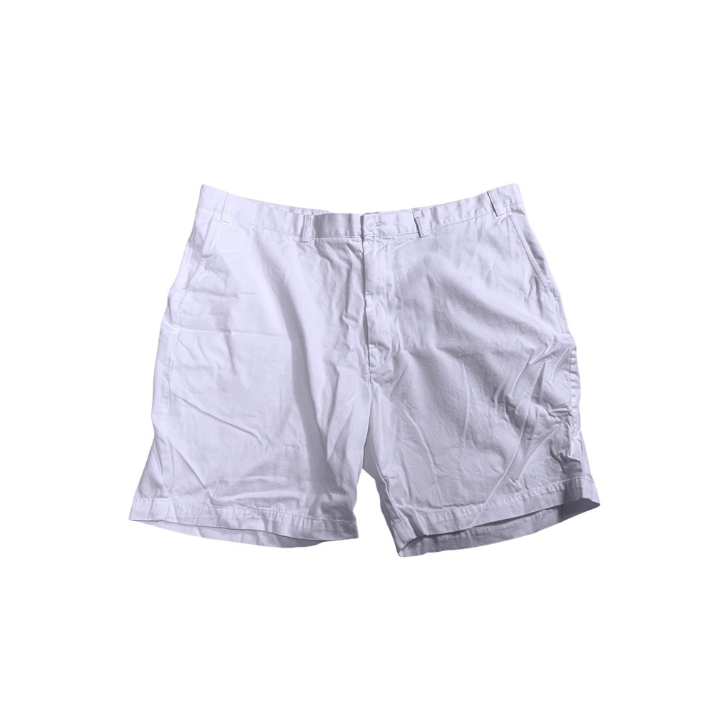 Roundtree & Yorke Casuals Mens White Flat Front Chino Shorts Size 46-2102